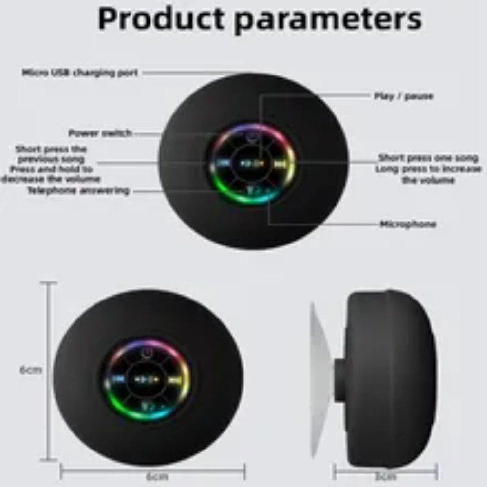 BTS-07 LED Colorful Light IPX4 Waterproof Wireless Bluetooth Speaker - Picture 3 of 8